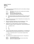 Systems of Geometry Test File Spring 2010 Test 1 1.) Consider a