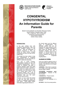 Congenital Hypothyroidism pamphlet