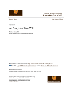 An Analysis of Free-Will - ScholarWorks at WMU