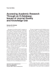 Issues of Journal Quality and Knowledge Use