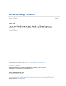 Liability for Distributed Artificial Intelligences