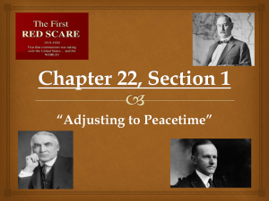 Chapter 22, Section 1 “Adjusting to Peacetime”