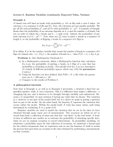 Lecture 8. Random Variables (continued), Expected Value, Variance