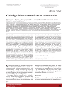 Clinical guidelines on central venous catheterisation