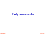 Early Astronomies