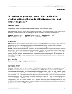 Screening for prostate cancer: Can randomized studies optimize the
