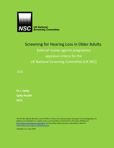 Hearing loss in adults - Legacy Screening Portal