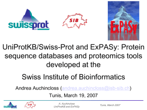 UniProtKB/Swiss-Prot and ExPASy: Protein