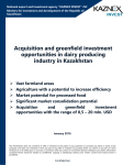 Kazakhstan Dairy Investment Opportunities