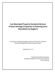 Can Municipal Property Standards By-laws Protect Heritage