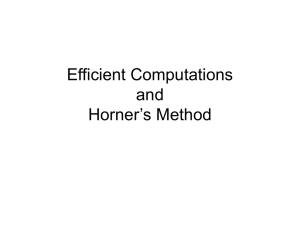 Efficient Computations and Horner`s Method