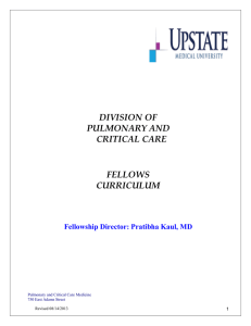 Div. of Pulm and Critical Care - Fellows Curriculum