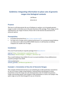 Goldmine: Integrating information to place sets of genomic ranges