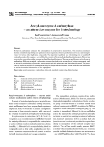 Acetyl-coenzyme A carboxylase – an attractive enzyme for biotechnolo