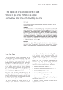 The spread of pathogens through trade in poultry hatching eggs