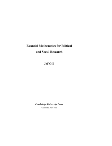 Essential Mathematics for Political and Social Research Jeff Gill