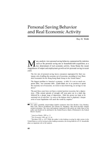 Personal Saving Behavior and Real Economic Activity