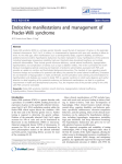 Endocrine manifestations and management of Prader