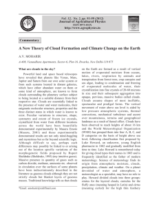 A New Theory of Cloud Formation and Climate Change on the Earth