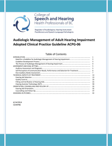 ACPG-06 Guidelines for the Audiologic Management of Adult