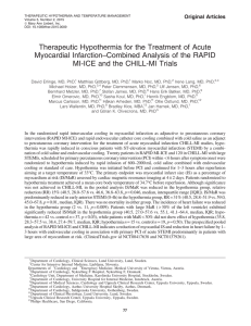 Therapeutic Hypothermia for the Treatment of Acute Myocardial