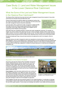 Land and Water Management Issues in the Lower Clarence River