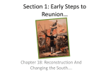 Section 1: Early Steps to Reunion