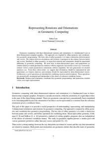 Representing Rotations and Orientations in Geometric Computing