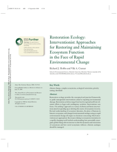 Restoration Ecology: Interventionist Approaches for - LERF