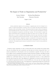 The Impact of Trade on Organization and Productivity"