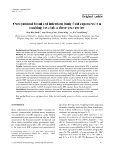 Occupational blood and infectious body fluid exposures in a