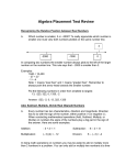 Algebra Placement Test Review
