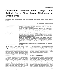 Correlation between Axial Length and Retinal Nerve Fiber Layer