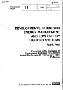 II DEVELOPMENTS IN BUILDING ENERGY MANAGEMENT AND