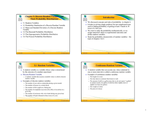 Chapter 5: Discrete Random Variables and Their Probability
