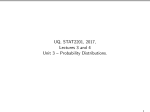 UQ, STAT2201, 2017, Lectures 3 and 4 Unit 3 – Probability