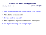 Lecture 23: The Last Deglaciation