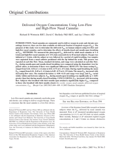 Delivered Oxygen Concentrations Using Low-Flow
