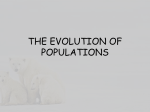 The evolution of Populations
