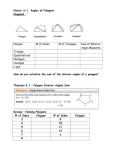 Notes: 6-1 Angles of Polygons Diagonal – Polygon # of Sides # of
