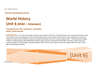 WH Unit 6 - WWI through Interwar