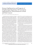 Human Papillomavirus and Prognosis of Oropharyngeal Squamous