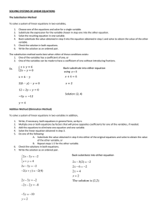 Solving Systems of Linear Equations