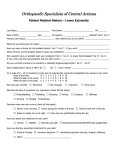 New Patient Medical History Form for Lower Extremity Consult