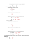 PreCal Honors Final Exam Review 2014 Answers