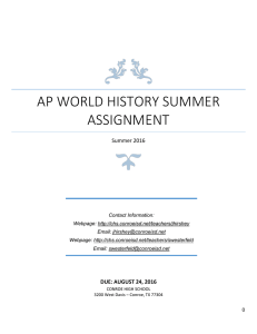 AP World Histry - Conroe High School