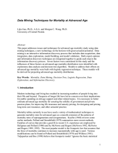 Data Mining Techniques for Mortality at Advanced Age
