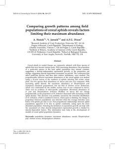 Comparing growth patterns among field populations of cereal
