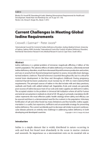 Current Challenges in Meeting Global Iodine Requirements