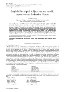 English Participial Adjectives and Arabic Agentive and Patientive